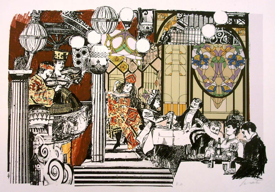 Emanuele Luzzati - Caff&egrave; Hungaria